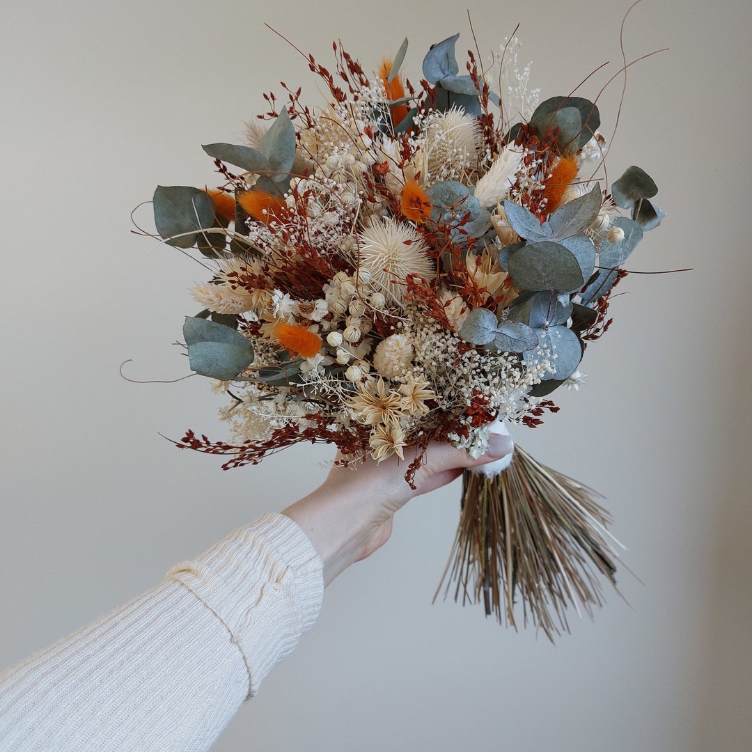 Dried Bridal Bouquet, Dried Flower Bridal Bouquet, Boho Wedding, Burnt