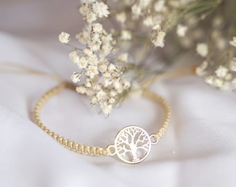 Tree of Life Macrame Bracelet, silver, gold, rose gold, zinc alloy or stainless steel