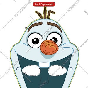 Olaf, Festa de Aniversário, Máscara Facial de Papel Digital, SVG, arquivos para Cricut