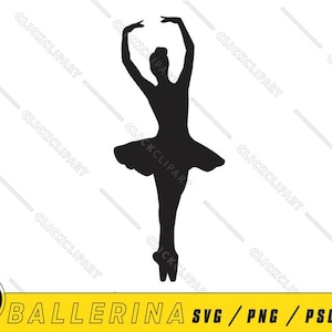 Ballerine SVG | Ballerine Clipart | Silhouette SVG | Danseur Svg | Danseur PNG | Fichiers Svg | Couper des fichiers | Designs de T-shirts