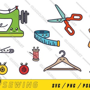 Nähen | Png nähen | Kawaii-Clipart | Nähmaschine Svg | Nähen ClipArt | SVG-Bundle | Dateien ausschneiden | ClipArts | SVG-Dateien für Cricut