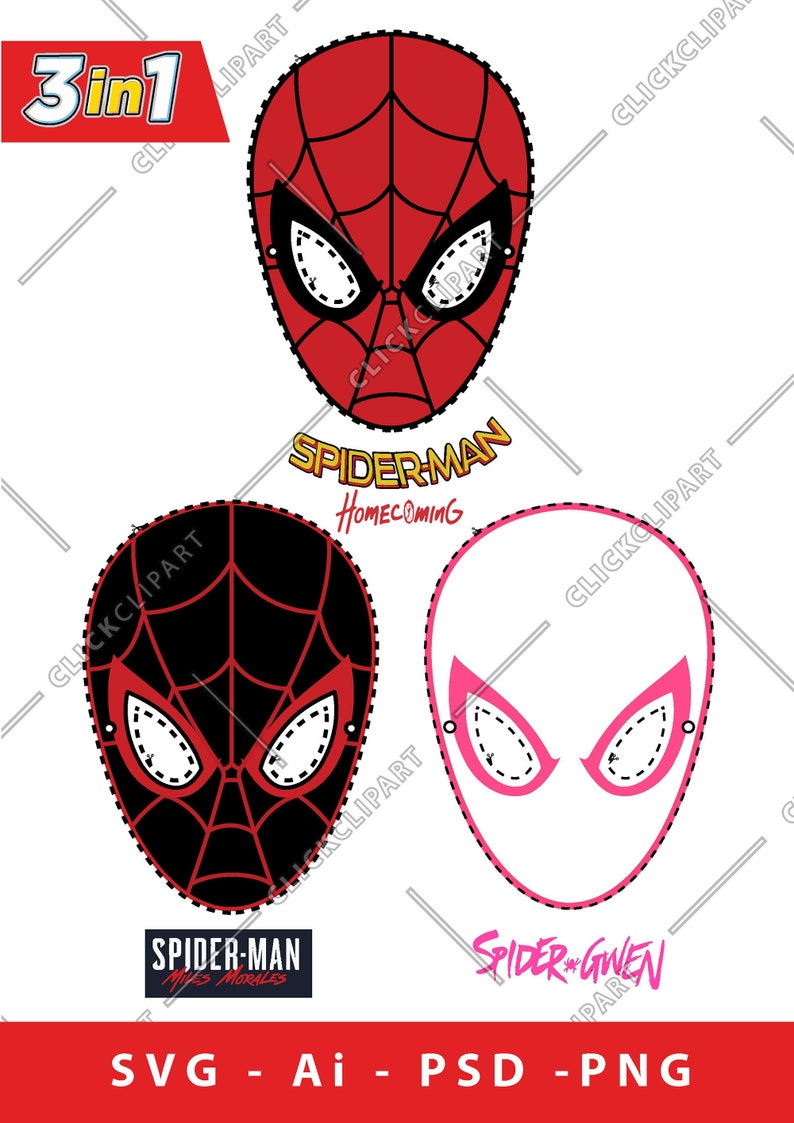 Download Spider Man Face Mask Birthday Party Digital Paper Mask SVG ...
