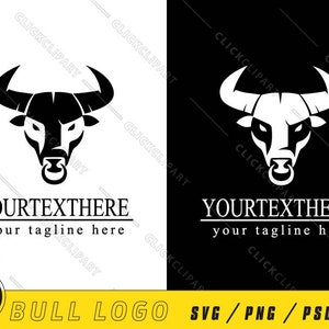 Stier-Logo SVG | Firmenlogo | Silhouette-Svg | Grafikdesign | Modernes Logo-Design | Bearbeitbares Logo | Logo-Branding