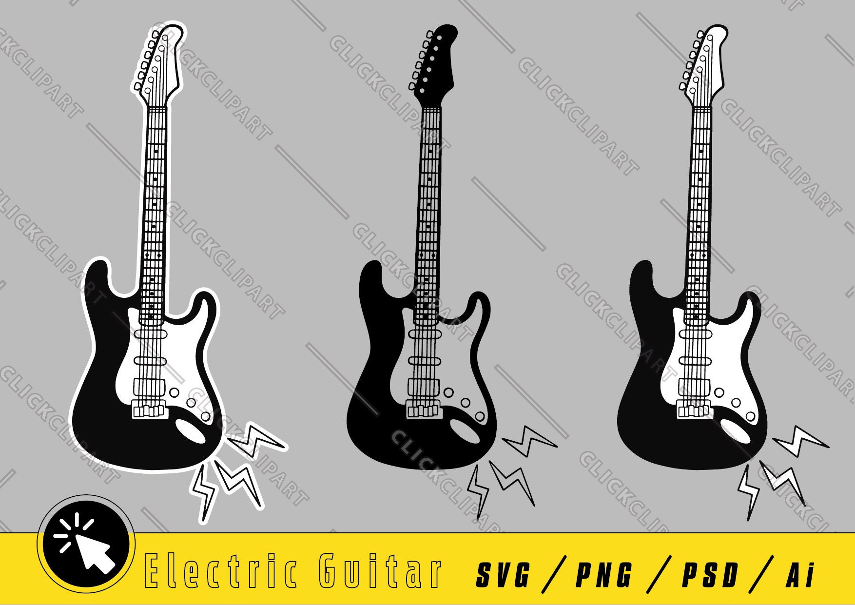 Electric Guitar SVG | Guitar PNG | Guitar Clipart | Music | Musical Instrument | Silhouette SVG | Instant Download | Svg Files for Cricut