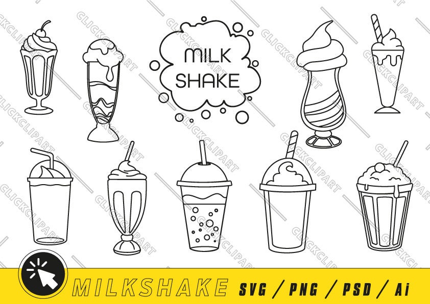 Milkshake SVG Bundle | Cricut Cut File, Clipart (digital Download) - Etsy