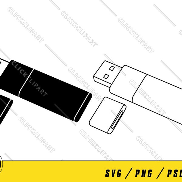USB Stick Vector | USB SVG | Usb Drive Silhouette Clipart | Flash Drive Svg | Usb Storage Files | Clip Art files for Cricut
