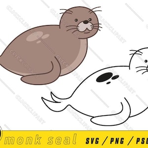 Hawaiian Monk Seal SVG | Sea Animals Svg | Sea Lion | Cut File | SVG File | Kawaii Clip Art | Silhouette | Clipart | Svg Files for Cricut