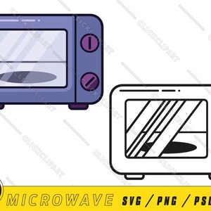 Microwave Clipart | Bakery SVG | Kitchen Utensils Svg | Kitchen Appliance | Cut Files | Line Art | Silhouette Svg | Svg Files for Cricut