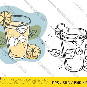 Limonade SVG | Limonade PNG | Clipart de limonade | Boisson froide Svg | Bonjour été Svg | Tranche de citron Svg | Couper des fichiers