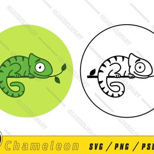 Kameleon | Jaszczurka Svg | Gad SVG | Gekon SVG | Safari Svg | Zwierzęta Svg | Śliczne zwierzęta | Logo kreskówek | Pliki SVG dla Cricut