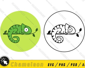 Chameleon | Lizard Svg | Reptile Svg | Gecko Svg | Safari Svg | Animal Svg | Cute Animals | Clipart | Cartoon Logo | Svg Files for Cricut