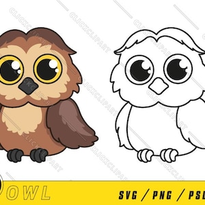 Cute Owl SVG | Baby Owl SVG | Owl Clipart | Owl Png | Owl Wall Art | Animal Svg | Animal Lover Svg | Kawaii Svg | Svg Files for Cricut