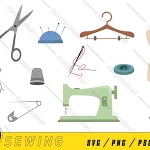 Nähen SVG | Nähen Cliparts | Nähmaschine Svg | Nähen ClipArt | SVG-Bundle | SVG-Dateien | Dateien ausschneiden | ClipArts
