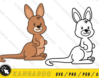 Cute Kangaroo SVG | Cut Files | Cute Animals | SVG File | Clipart | Safari Animals | Safari Animals SVG | Zoo Animals Svg | Svg for Cricut