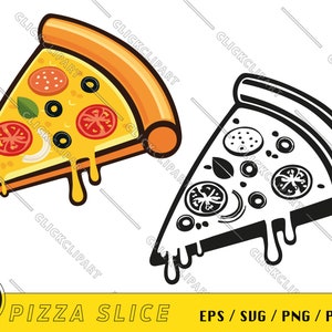 Pizza SVG | SVG-bestanden | Lijntekeningen | Fastfood SVG-bestanden | Bestanden knippen | Illustraties | Clipart | Svg-bestanden voor Cricut