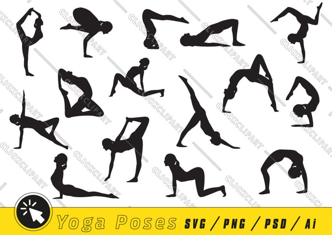 Pozycja jogi SVG Joga Clipart Joga PNG Dekoracje ścienne do jogi Fitness  Clipart Medytacja Svg Pakiet SVG Wytnij pliki -  Polska