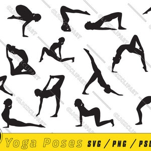 Conjunto De Niñas En Diversas Poses De Yoga. Mujer Yoga Plantea El