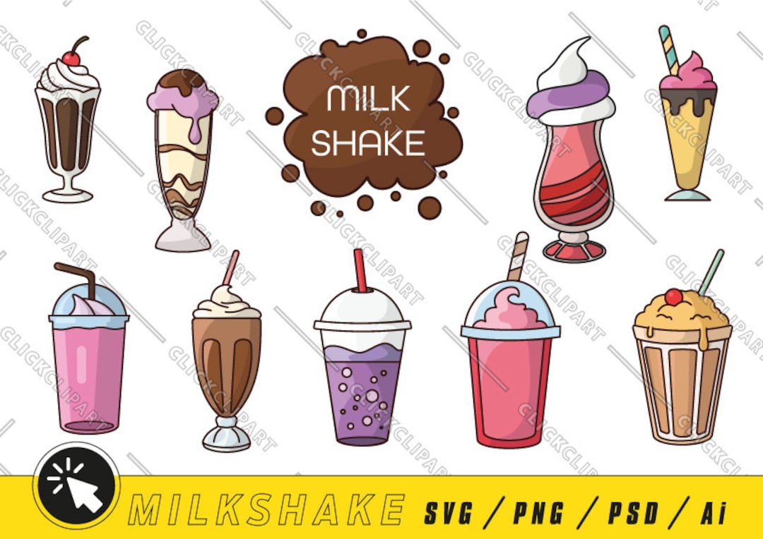 Buy Milkshake SVG Milkshake PNG Milkshake Clipart Ice Cream Iced Coffee ...