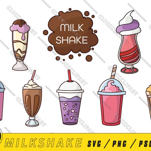 Milkshake SVG | Milkshake PNG | Milkshake Clipart | Ice Cream | Iced Coffee | Food | Cut File | Svg Bundle | Line Art | Svg Files for Cricut