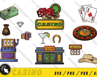 Casino SVG | Gambling PNG | Las Vegas SVG | Casino Clipart | Dice | Playing Cards | Slot Machine | Poker | Cut Files | Svg Files for Cricut