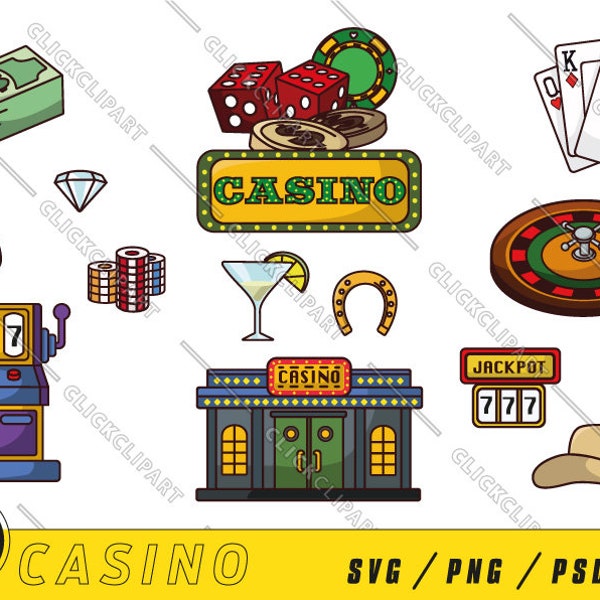 Casino SVG | Gambling PNG | Las Vegas SVG | Casino Clipart | Dice | Playing Cards | Slot Machine | Poker | Cut Files | Svg Files for Cricut