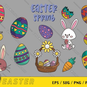 Joyeuses Pâques SVG | Clipart de Pâques | Lapin de Pâques PNG | Ensemble SVG | Mon premier Svg de Pâques | Chemise de Pâques Svg