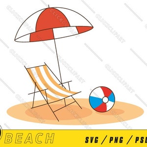 Strand SVG | Strand PNG | Sommer-Clipart | Strandurlaub Svg | Süße Svg | Dateien ausschneiden | Cartoon-Logo | T-Shirt-Design