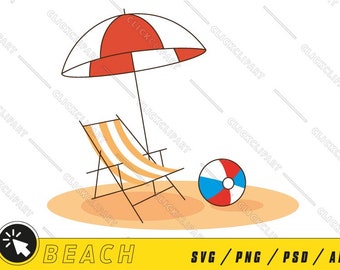 Beach SVG Clipart | Summer Vacation Design (Digital Download)