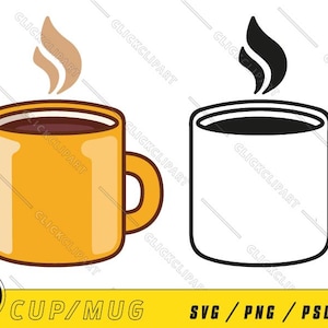 Kaffeetasse SVG | Teetasse PNG | Kaffee-Clipart | Kaffeetasse | Silhouette-Svg | Dateien ausschneiden | Strichzeichnungen | Logo
