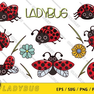 Kawaii Coccinella SVG | Clipart coccinella | Baby Coccinella PNG | Insetto d'amore SVG | Coccinella Svg | Insetto Svg | Amante degli animali