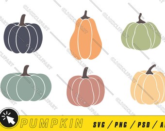 Kürbis-Clipart | Halloween-SVG | Thanksgiving-SVG | Herbst Png | Herbst-Svg | Silhouette-Svg-Bundle | Digitaler Download | SVG-Datei