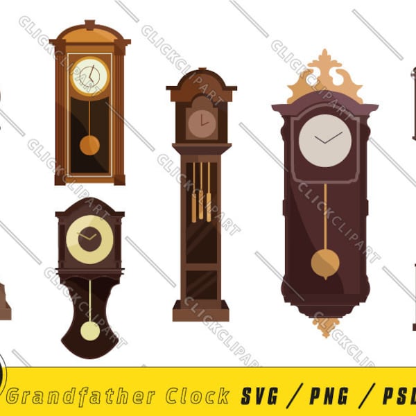Grandfather Clock Svg | Vintage Svg | Retro Svg | Wall Clock | SVG Bundle | SVG File | Cut Files | Clip Art | ClipArt | Svg Files for Cricut