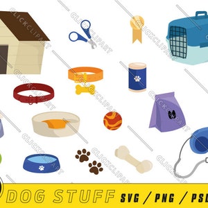 Dog Stuff SVG | Dog Accessories SVG | Dogs Toys Svg | Dog Lover Svg | Dog Clipart | Paw | Bone | House | Bowl Pet | Svg Files for Cricut