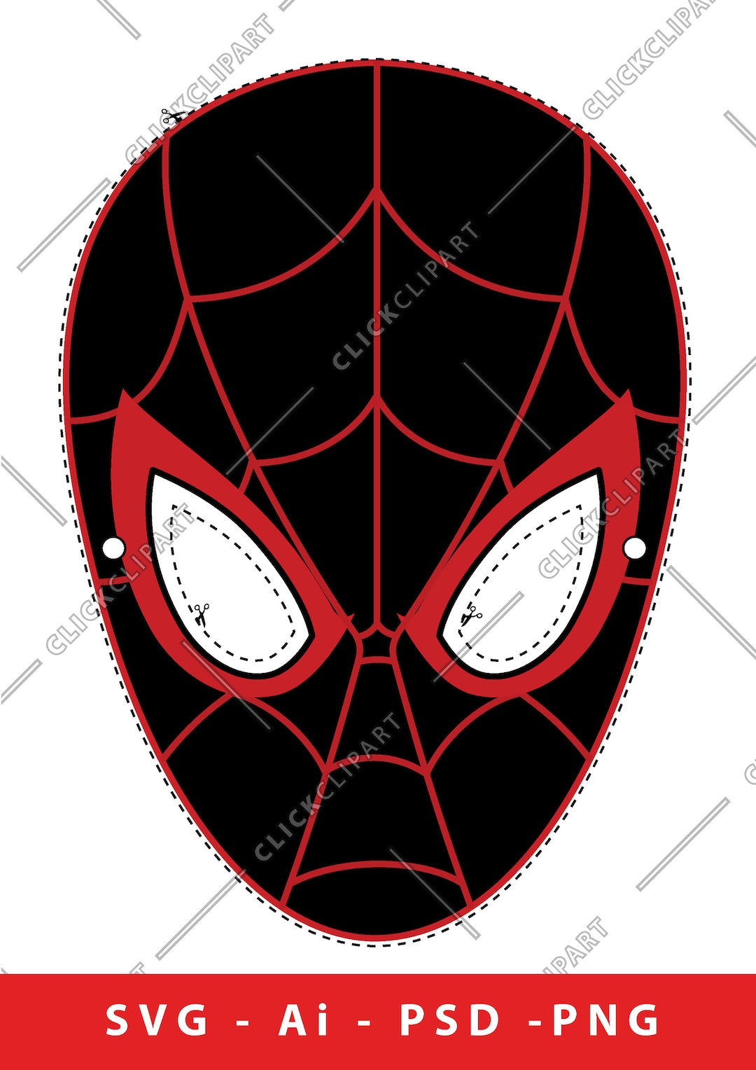 Miles Morales Spider-man Birthday Party Digital Paper Face