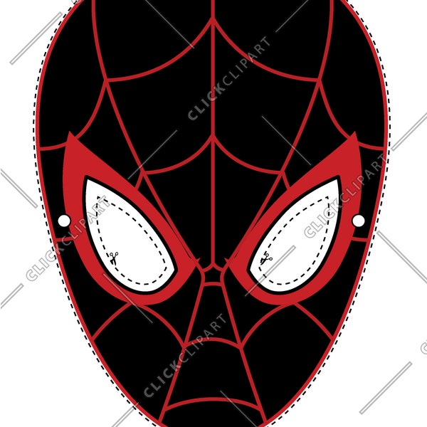 Miles Morales Spider-Man, Birthday Party, Digital Paper Face Mask, SVG, files for cricut