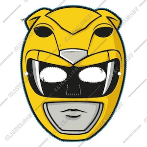 Power Ranger Yellow, Birthday Party, Digital Paper Face Mask, SVG, files for cricut