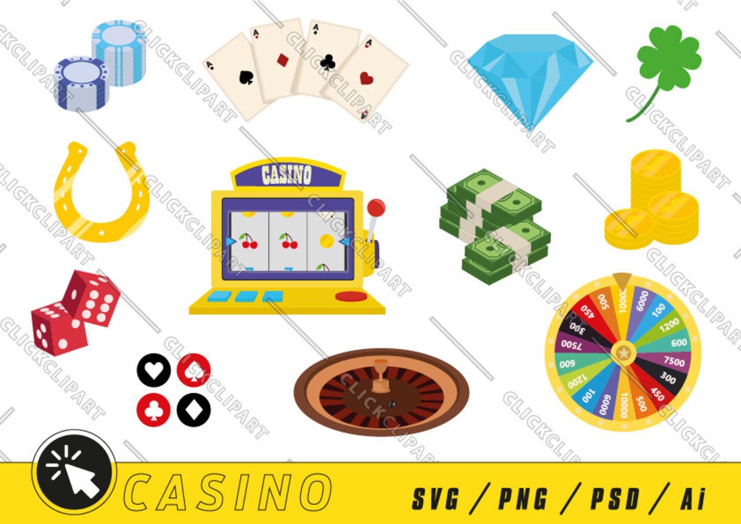 Casino SVG Gambling PNG Las Vegas SVG Casino Clipart Dice Wheel of