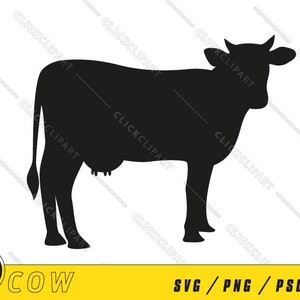 Koe silhouet SVG | Koe PNG | Koe Clipart | Boerderij dieren Svg | Boerderij Svg | Vector bestanden | Koe gesneden bestand | Svg-bestanden