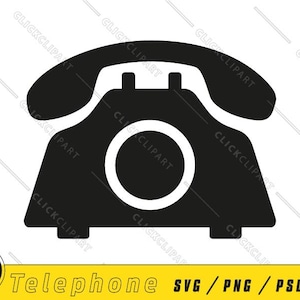 Telefono SVG | Telefono PNG | Clipart del telefono | Telefono vintage retrò | Icona | Silhouette Svg | Taglia file | File Svg