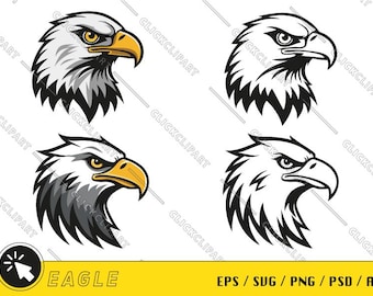 Adlerkopf SVG | Amerikanischer Adler Svg | Adler Svg | Adler PNG | Patriotischer Adler Svg | Datei ausschneiden | Schattenbild | ClipArts