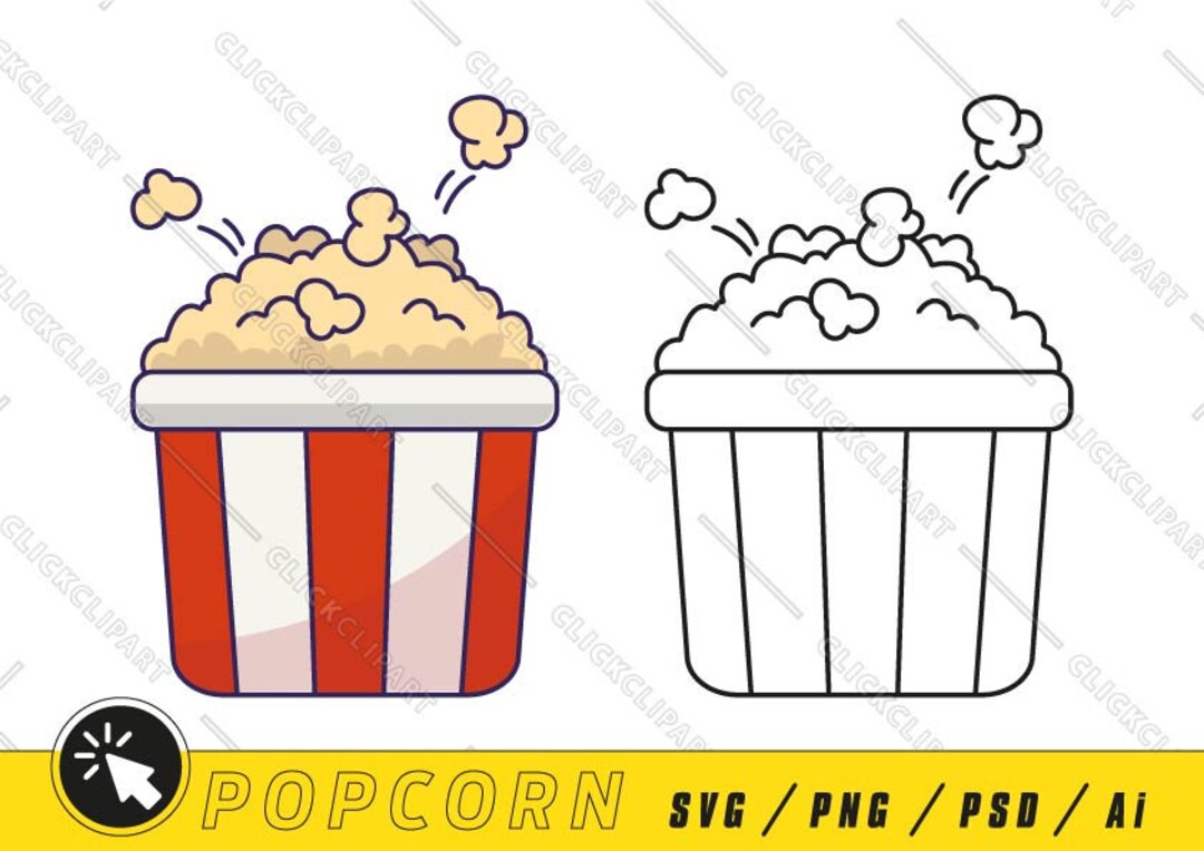 Popcorn SVG Popcorn Box SVG Popcorn Bucket Clipart Popcorn Bowl Cut