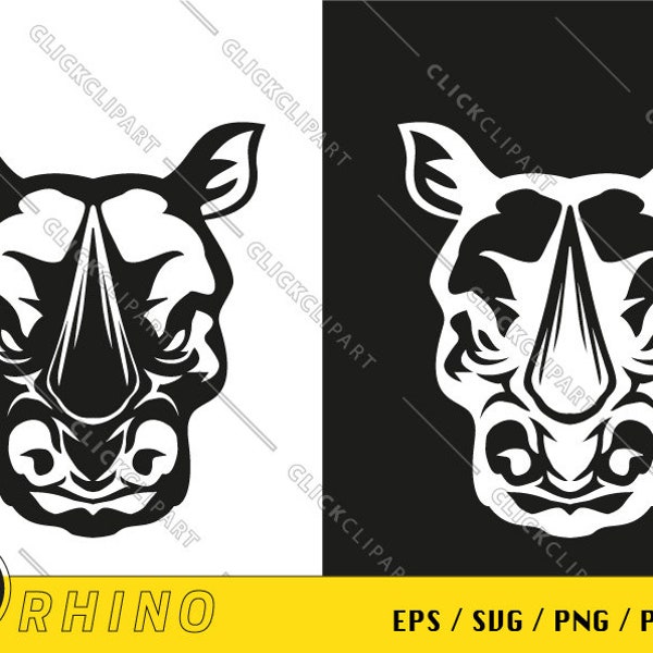 Rhino SVG | Rhino PNG | Animal Clipart | Wildlife Svg | Safari Animals | Zoo Animals | Animal Lover | Crown of a King | Svg Files for Cricut