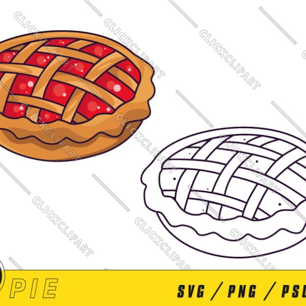 Pie SVG | Pie PNG | Pie Clipart | Apple Pie | Tart | Line Art | Food | SVG Files | Cut Files | Business Cartoon Logo | Svg Files for Cricut