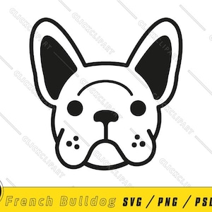 Französische Bulldogge SVG | Hund Silhouette SVG | Hund Png | Bulldogge-Clipart | Süße Tiere | Tierfreund | Cartoon-Logo