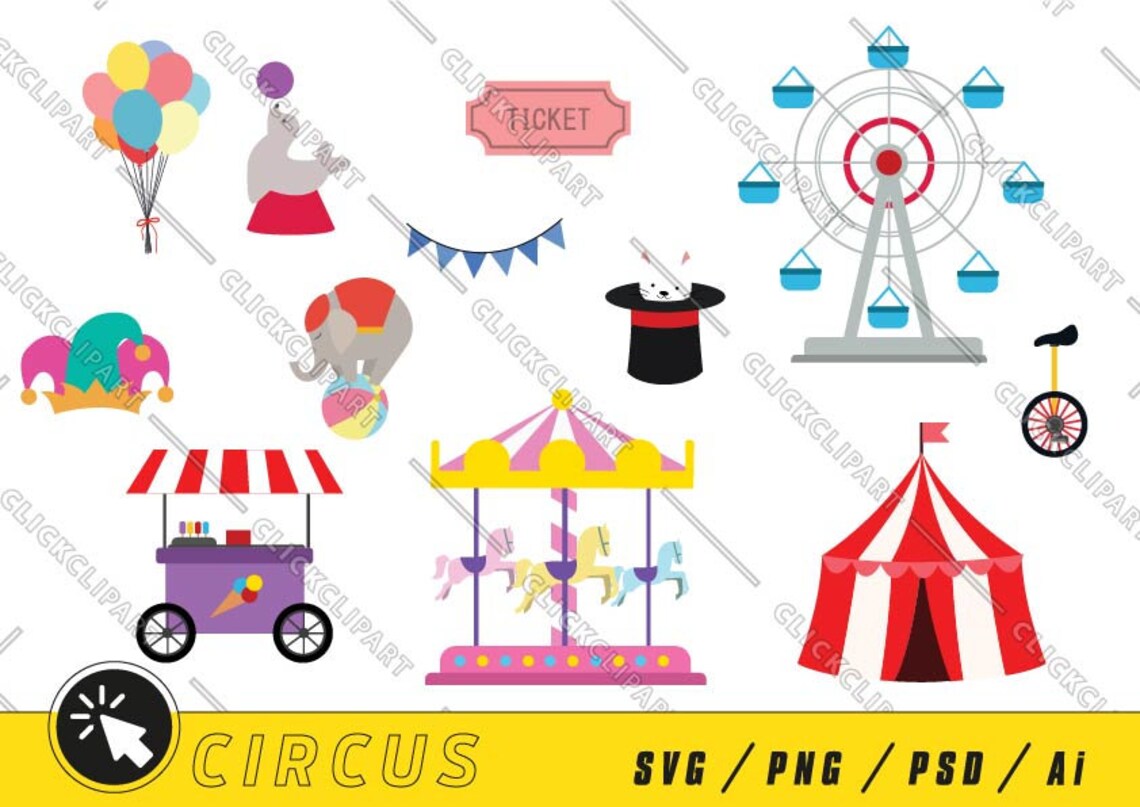 Circus SVG Circus Clipart Carnival Theme Party Svg - Etsy