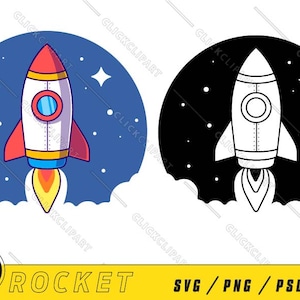 Ruimteschip Svg | Raket Clipart | Raket schip Svg | Ruimteschip | Bestanden knippen | SVG-bestanden | Illustraties | Silhouet | Logo