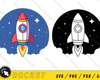 Space Ship Svg | Rocket Clipart | Rocket Ship Svg | Spaceship | Cut Files | SVG Files | Clip Art | Silhouette | Logo | Svg Files for Cricut