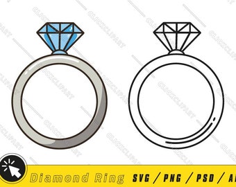 Diamond Ring SVG | Wedding Clipart, Cricut Cut Files (Digital Download)