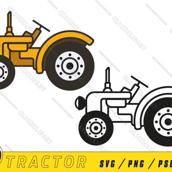 Tractor SVG | Tractor PNG | Tractor Clipart | Farm Life | Farmer | Farming | Line Art | Cut Files | Cartoon Logo | Svg Files for Cricut