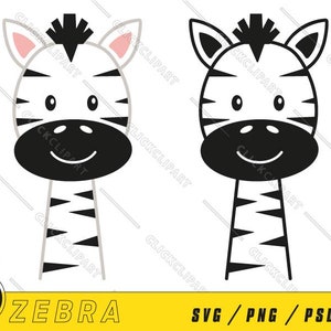 Niedliche Zebra SVG | Zebra-PNG | Zebra-Clipart | Süße Tiere Svg | Aufkleber Svg | Kawaii-Svg | Digitaler Download | Strichzeichnungen